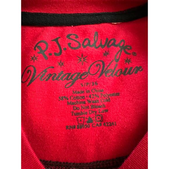 P.J. SALVAGE VINTAGE VELOUR TERRIER DOG PAJAMA TOP S - Picture 4 of 4